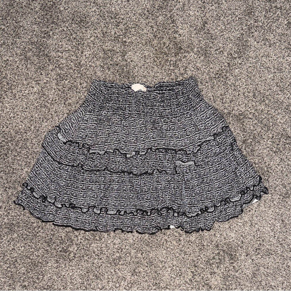 Altar'd State Black and White Ruffle Mini Skirt